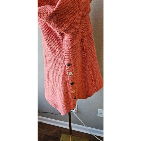 Soft Surroundings Cowl Neck Breakwater Pullover Knit Sweater Women Size M Peach - Picture 4 of 5